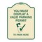 Signmission You Must Display Valid Parking Permit to Park Here Heavy-Gauge Alum Sign, 24" x 18", TG-1824-22694 A-DES-TG-1824-22694 - alternate 1